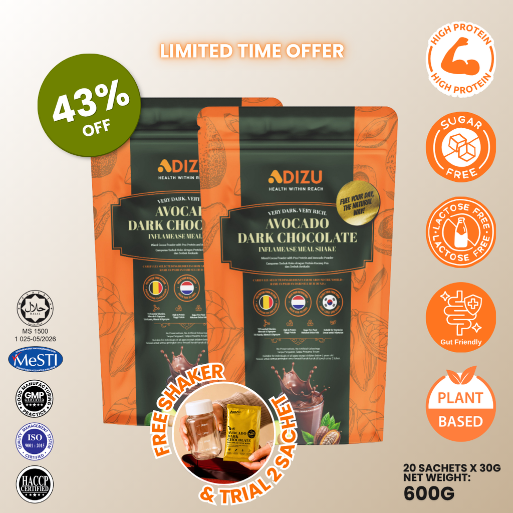 LIMITED TIME 43% OFF - Avocado Dark Chocolate InflamEase Meal Shake [2 Paouches]